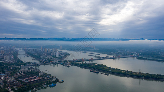 雨后的葛洲坝背景图片