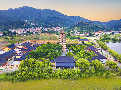 5A风景区花果山下海清寺阿育王塔背景