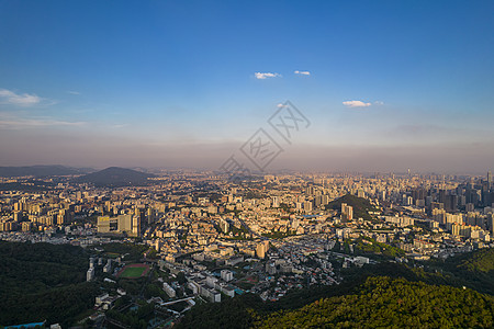 蓝天白云高楼航拍广州城市建筑背景