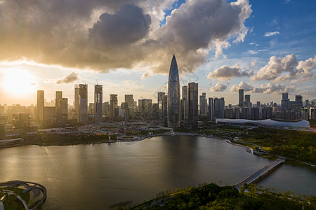 城市人才航拍深圳人才公园建筑背景