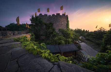 夏塔景区沂蒙山日出风光背景