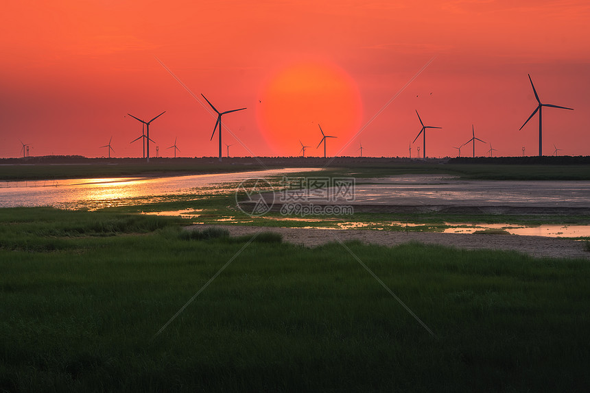 湿地日出东方图片