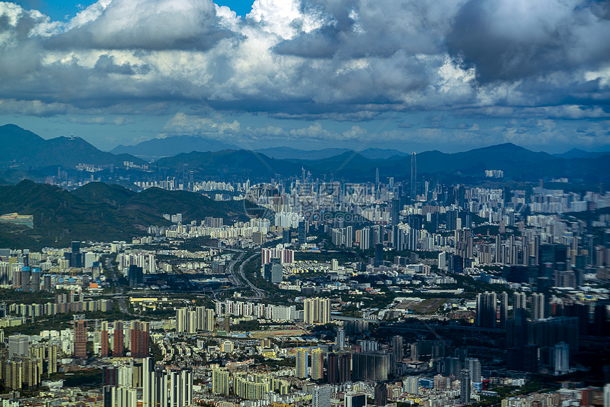 航拍高视角深圳城市图片