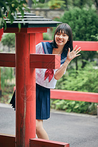 夏日身穿JK制服可爱女孩形象图片