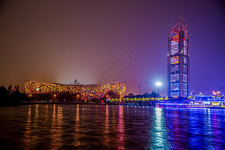 北京首都鸟巢体育馆建筑背景图片