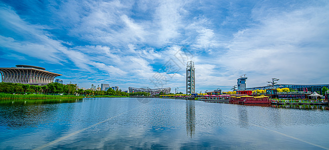 北京首都鸟巢体育馆建筑背景图片