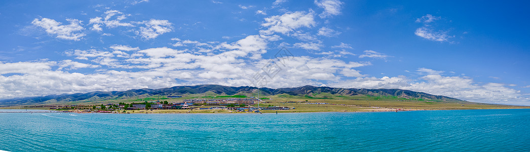 青海湖航拍航拍青海地标青海湖背景