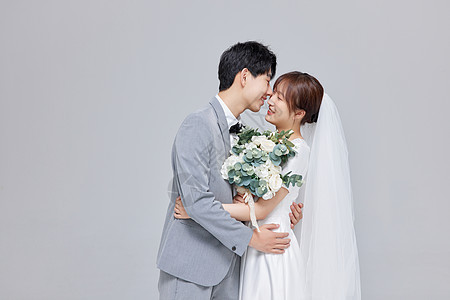 韩系情侣婚纱照半身形象图片