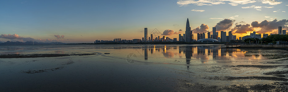 华润置地晚霞深圳湾华润大厦背景