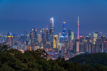夜景美丽白云山广州城市建筑背景图片
