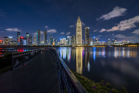 夜景深圳人才公园华润大厦背景