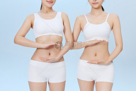 医美塑形双人女性身材特写图片
