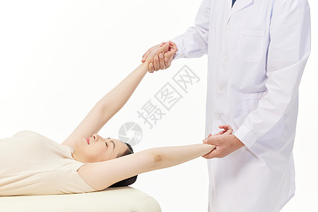 女性手部拉伸复健按摩背景图片