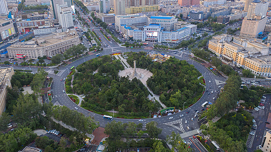 长春人民广场航拍图片