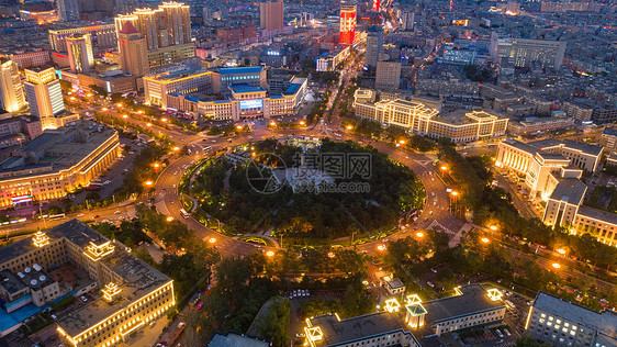 长春人民广场夜景图片