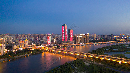 哈尔滨城市风光夜景背景图片
