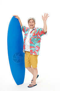 休闲冲浪度假的老年人图片
