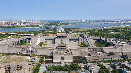 古镇风光海报天津北塘古镇风光背景