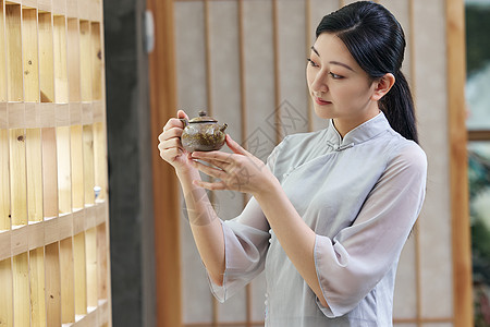 中国传统女茶艺师高清图片