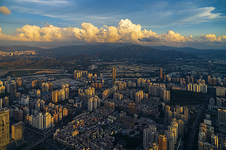 深圳速度日落的深圳背景