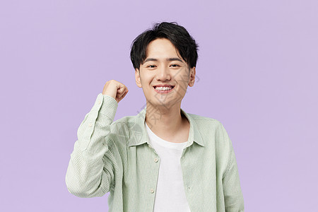 日系男生加油形象图片素材