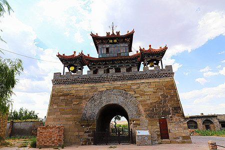 红土城建安堡钟楼背景