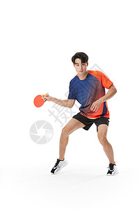运动员男性打乒乓球背景图片