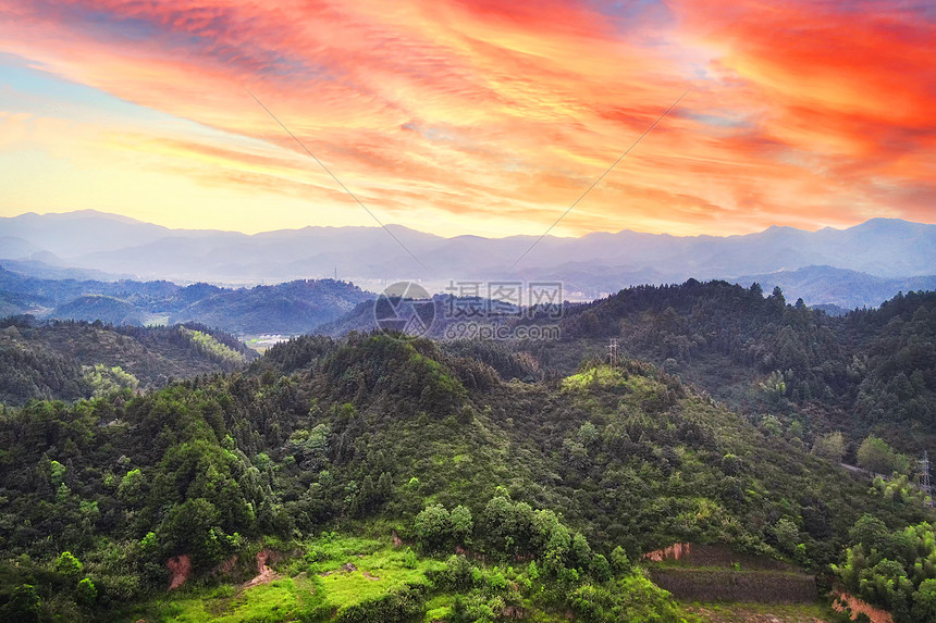 5A风景区明月山黄昏日暮图片