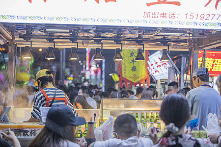 繁华夜经济夜市摆摊背景图片