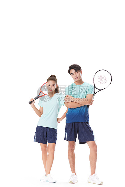网球男女混合双打搭档形象图片