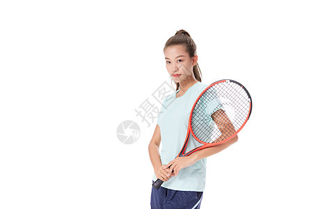 打网球的女性运动员背景图片