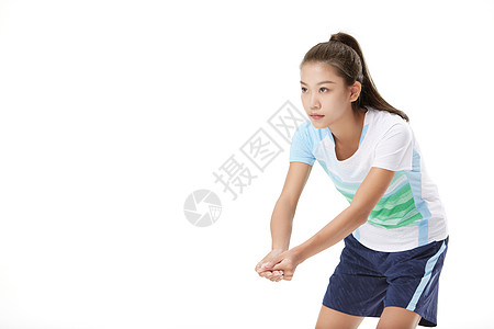 女运动员打排球准备动作图片