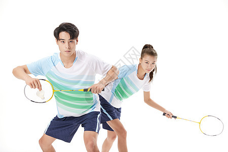 羽毛球男女混合双打形象背景图片