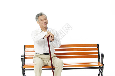 长椅上坐着的老人形象图片