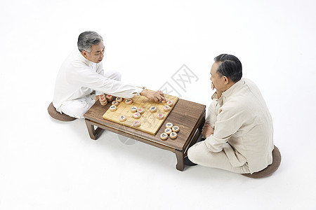 重阳节老年人下棋俯视图背景