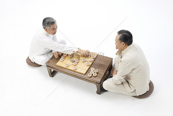 老年人下棋俯视图图片