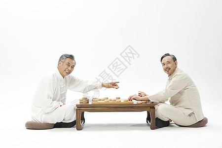 重阳节首页中老年男性下棋背景