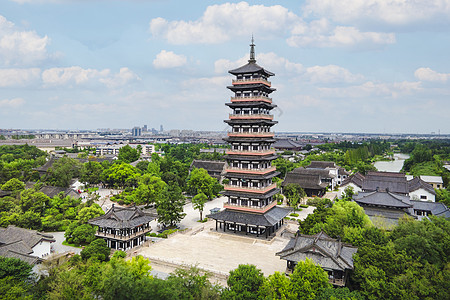 重庆景点5A风景区扬州地标大明寺佛塔背景