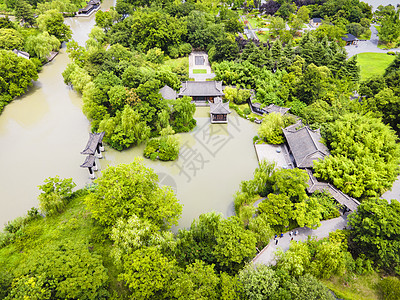 5A风景区扬州瘦西湖航拍图片