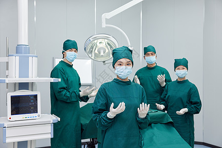 手术室外科医生团队术前职业形象图片