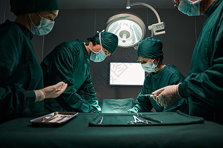 外科手术医生手术室抢救特写背景图片