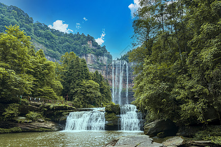 重庆四面山望乡台大瀑布背景