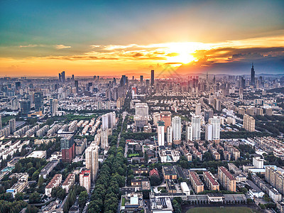 南京城市夜景晚霞图片