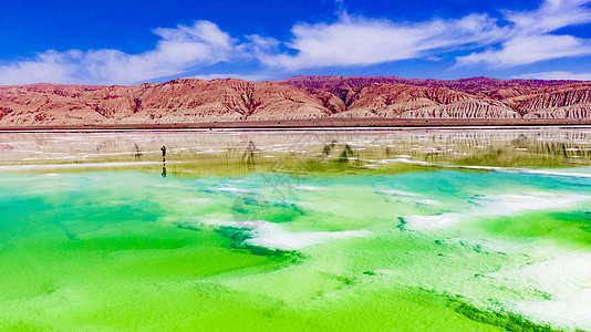 青海茶卡盐湖青海芒崖翡翠湖自然风光背景