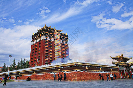 米拉之家甘南藏传佛教寺庙米拉日巴佛阁背景