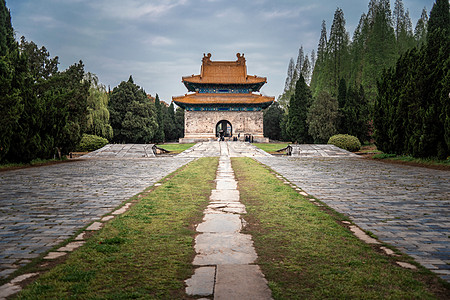 明显陵陵园小路高清图片