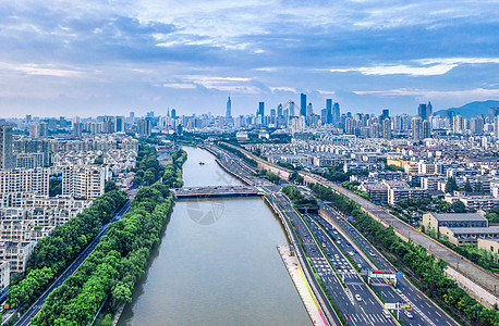 古老和现代南京秦淮河城市风景背景