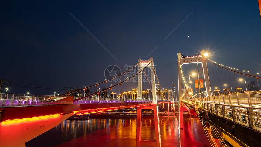 重庆地标鹅公岩大桥夜景图片