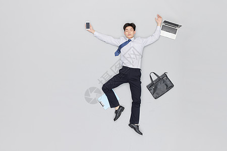 创意俯拍商务男性职场疲惫工作图片