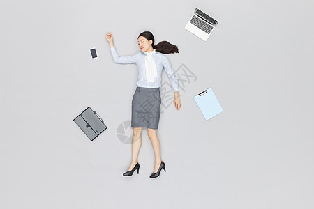 创意高角度俯拍职场商务女性图片